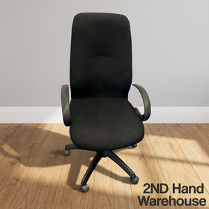Comfortable Black High-Back Swivel Office Chair - 2ndhandwarehouse.com