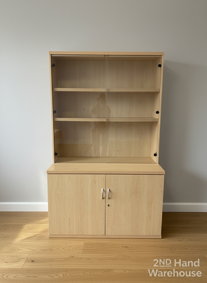 Versatile Light Wood Display & Storage Cabinet - REDUCED