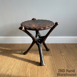 Vintage Carved Wood Accent Table / Plant Stand - 2ndhandwarehouse.com