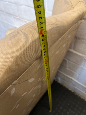 Vintage Style Fabric Wingback Chair with Leaf Pattern - 2ndhandwarehouse.com