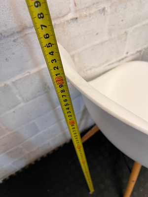 White Eames Style Dining Chair with Timber Base - Good Condition - 2ndhandwarehouse.com