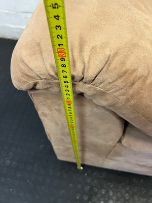 Plush Beige Suede One-Seater Couch - Good Condition - 2ndhandwarehouse.com