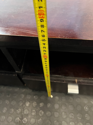 Dark Brown Varnished Pine TV Unit - Minor Surface Scuffs - 2ndhandwarehouse.com