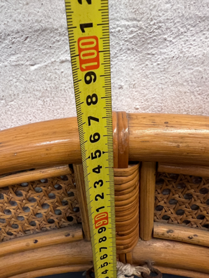 Arched Rattan and Cane Webbing Wall Mirror — Good Condition - 2ndhandwarehouse.com