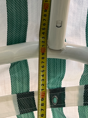 Striped Green and White Portable Canopy Carport — Fair General Condition