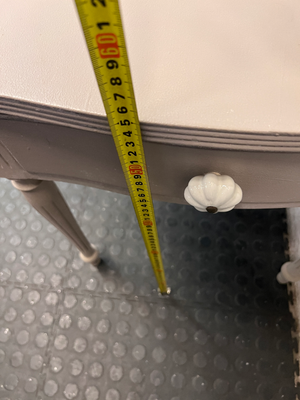 Painted Grey Bedside Table with Ceramic Knob — Good Condition