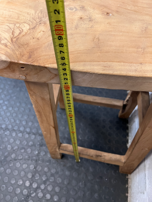 Rustic Solid Wood Backless Bar Stool — Fair Used Condition