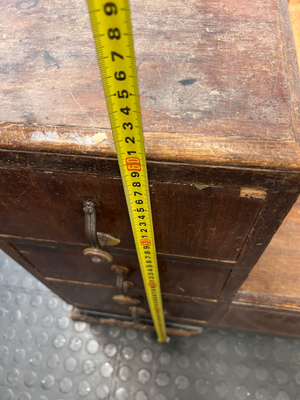 Vintage Wooden Stepped Chest of Drawers — Old Second Hand Condition with Surface Wear