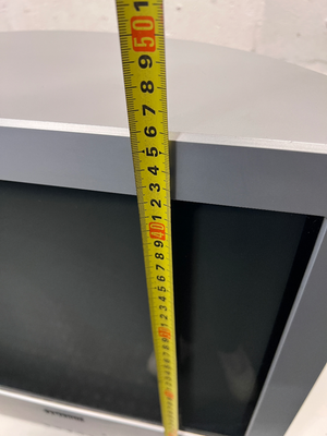 Samsung Plano Silver CRT Television — No Picture Displayed