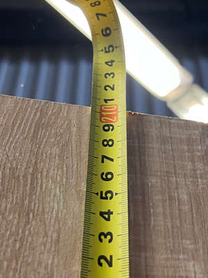 3-Door White and Light Wood Wardrobe — Good Profile and Condition