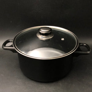 Black Pot with Glass Lid - Medium