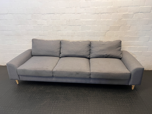 Contemporary Grey 3-Seater Fabric Couch - 2ndhandwarehouse.com