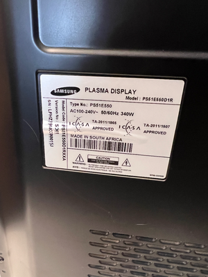 51" Samsung Plasma TV - Very Good Condition (Tested for Power) - 2ndhandwarehouse.com