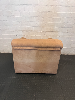 Plush Beige Suede One-Seater Couch - Good Condition - 2ndhandwarehouse.com
