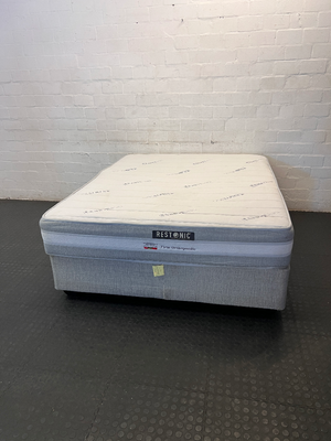 Restonic Firm Orthopaedic Queen Mattress & Base - Excellent Condition - 2ndhandwarehouse.com