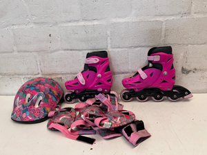Pink Roller Blades Starter Set with Helmet & Pads - Good Condition - 2ndhandwarehouse.com