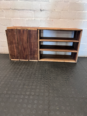 Rustic Mini Bookshelf & Storage Unit - Fair Condition - Significant Wear - 2ndhandwarehouse.com