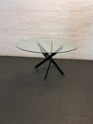 Decofurn 160cm Glass Dining Table - Damaged Leg Fittings - 2ndhandwarehouse.com