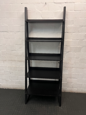 Dark Wood Ladder Bookshelf - Missing One Fixing Bolt - 2ndhandwarehouse.com