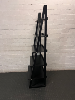 Dark Wood Ladder Bookshelf - Missing One Fixing Bolt - 2ndhandwarehouse.com