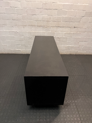 Low Profile TV Unit with Sliding Doors - Minor Scratches on Top - 2ndhandwarehouse.com