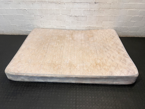 Quilted Cream Double Mattress - Visible Stains - 2ndhandwarehouse.com
