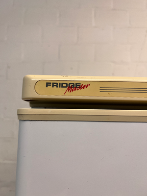 Fridge Master White Bottom Mount Fridge Freezer — Working Order with Scrapemarks in Freezer - 2ndhandwarehouse.com