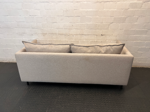 Modern Neutral Woven 2 Seater Couch — Well Used and In Fair C - 2ndhandwarehouse.com