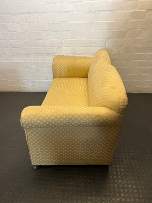 Vintage Golden Floral 2-Seater Couch - 2ndhandwarehouse.com