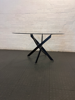Decofurn 160cm Glass Dining Table - Damaged Leg Fittings - 2ndhandwarehouse.com