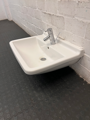 Large Ceramic Bathroom Basin - Used Fair Condition (No Tap) - 2ndhandwarehouse.com