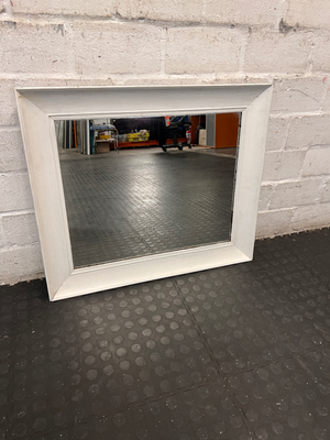 Classic Rectangular White Wood Framed Mirror - 2ndhandwarehouse.com