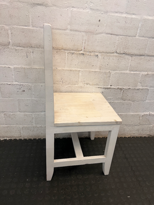 Classic Rustic White Slatted Dining Chair - 2ndhandwarehouse.com