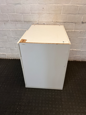 White Desk Pedestal with 3 Drawers - Visible Surface Wear - 2ndhandwarehouse.com