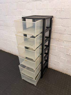 Tall Addis 6-Drawer Plastic Storage Unit — Good Working Order - 2ndhandwarehouse.com