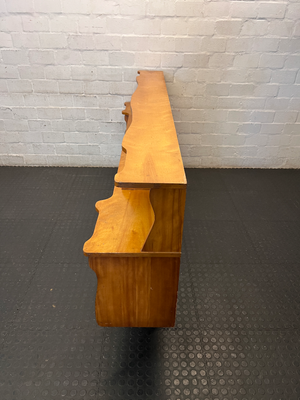 Double Wooden Headboard with Integrated Pedestals - 2ndhandwarehouse.com