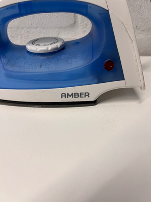 Amber Electric Steam Iron in Blue and White — Working with Fair External Wear - 2ndhandwarehouse.com