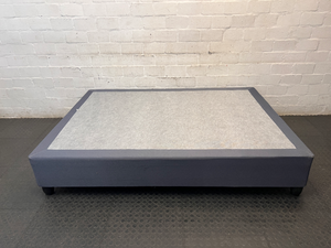 Upholstered Charcoal Grey Double Bed Base — Minor Wear on Corners