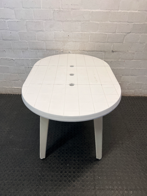 Classic White Oval Plastic Outdoor Table