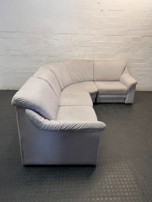 Grey Fabric Corner 4 Seater Couch — Fair Condition with General Wear