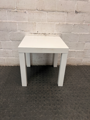 Square White Minimalist Side Table — Broken Parts and Damaged Legs