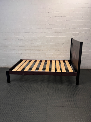 Black Wooden Single Bed Frame — Good Condition with Included Mattress
