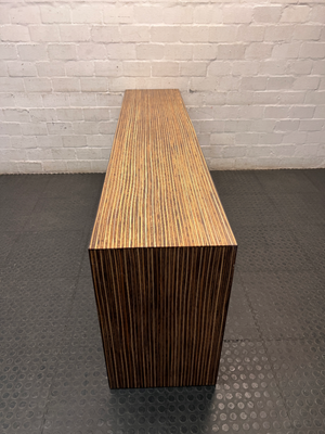 Contemporary Layered Wood Console Table — Used; Fair Condition