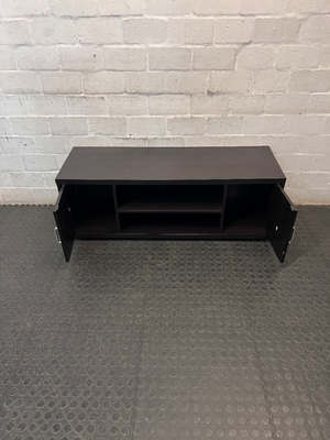 Dark Contemporary TV Unit with Two Cupboards
