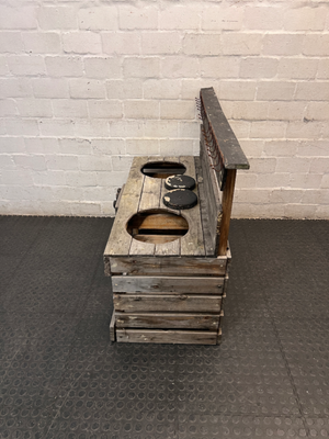 Rustic Grey Wooden Kids Mud Kitchen — Old and Weathered Condition