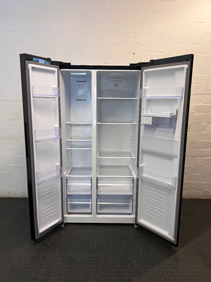 Defy Black Side-by-Side Fridge-Freezer with Dispenser — Good Working Order