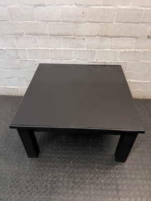 Square Black Pine Coffee Table with Fluted Legs — Good Working Order