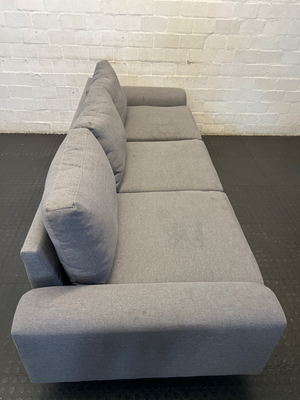 Contemporary Grey 3-Seater Fabric Couch - 2ndhandwarehouse.com