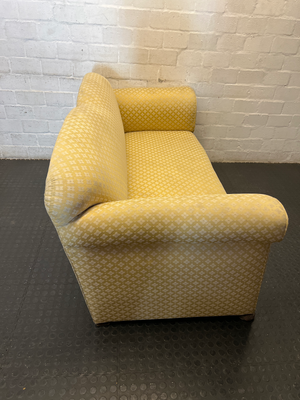 Vintage Golden Floral 2-Seater Couch - 2ndhandwarehouse.com