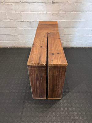 Rustic Mini Bookshelf & Storage Unit - Fair Condition - Significant Wear - 2ndhandwarehouse.com